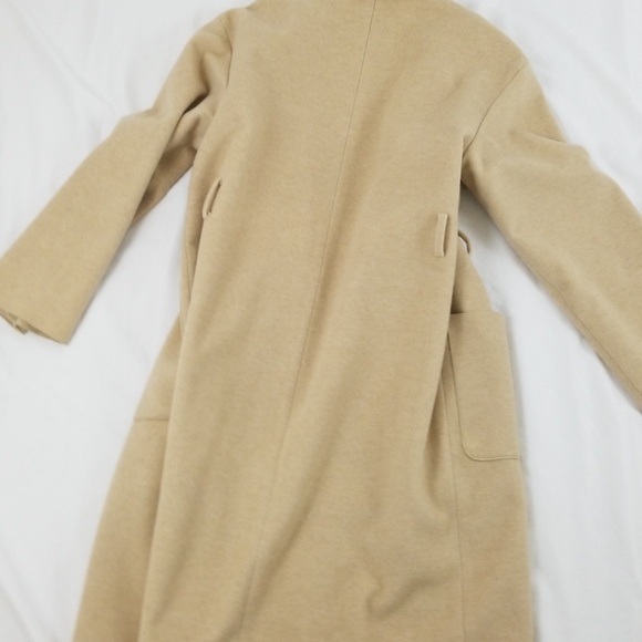 Long wool tan cream coat -LC - Picture 8 of 8